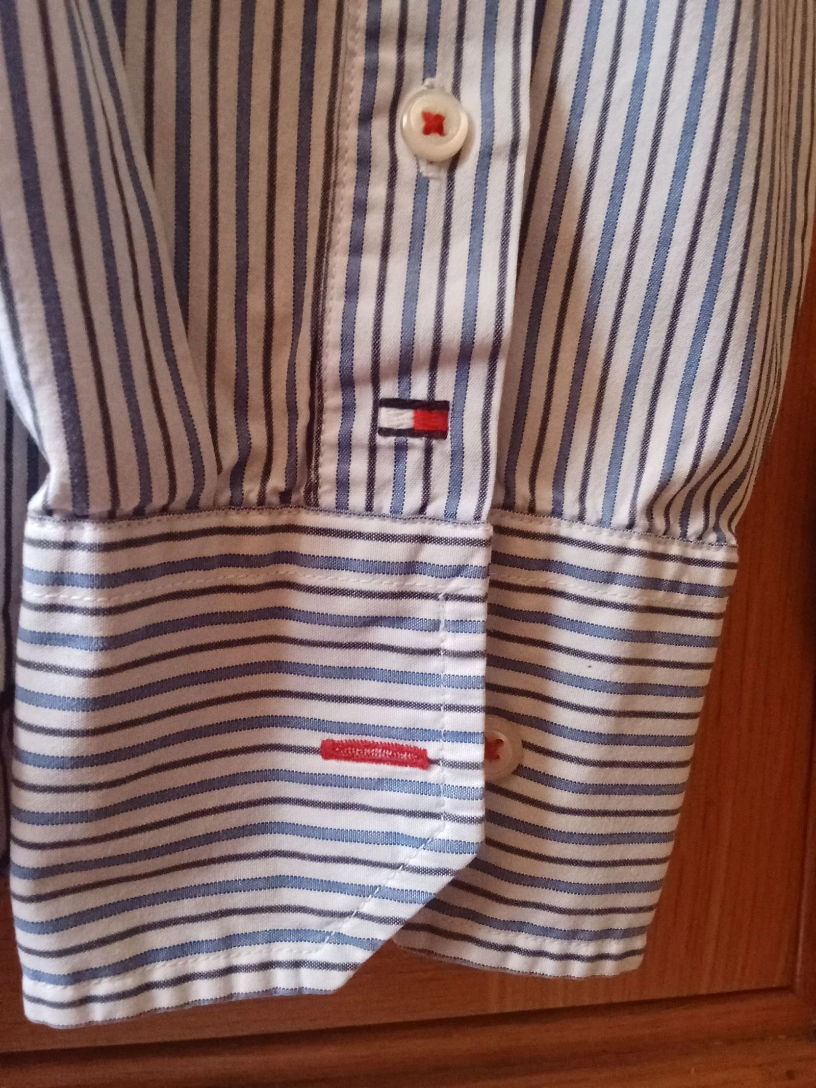 Camisa de homem riscas azuis e brancas tamanho XL nova 100% algodão – photo 8